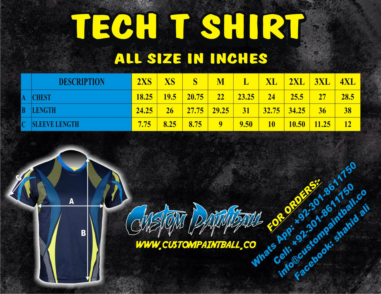 Size Guide Custom Paintball Jerseys