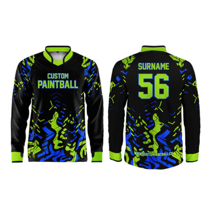Blue Green Paintball Jersey PJ-948 (Min. Order 2 Pcs., Free Worldwide Shipping)