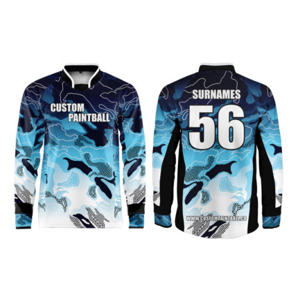 Blue Camo Touch Paintball Jersey PJ-928 (Min. Order 2 Pcs., Free Worldwide Shipping)