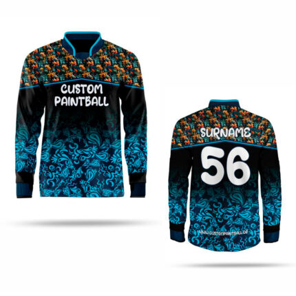 Blue Leaves Paintball Jersey PJ-951 (Min. Order 2 Pcs., Free Worldwide Shipping)