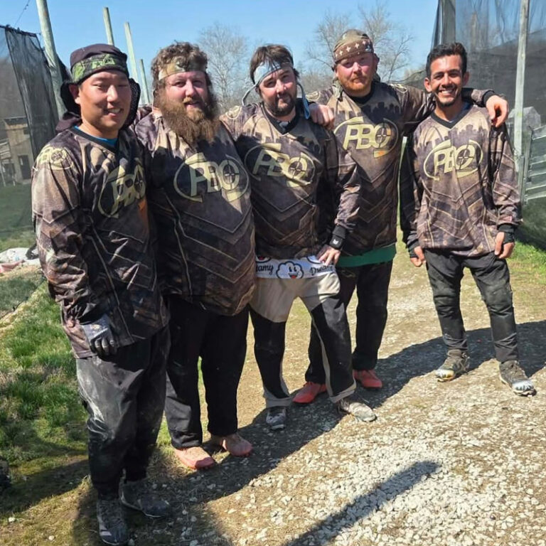 PBO paintball team members are in a happy mood with new paintball jerseys from custompaintball.co