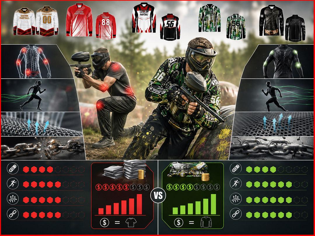 Discover why paintball jerseys outperform regular athletic wear in pain reduction, mobility, breathability, and durability.