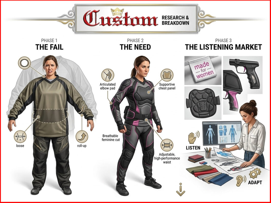 custompaintball.co research and breakdown about paintball apparel for women